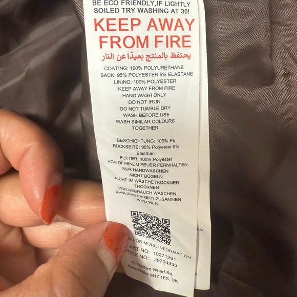 Missguided Faux Leather Croc Print Brown Cropped Jacket Street Style Size 4 - Picture 5 of 6